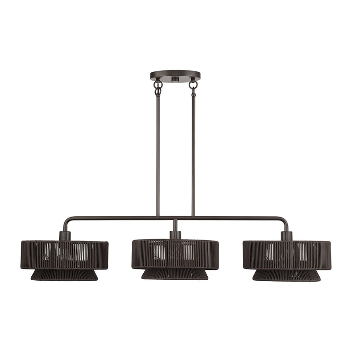 3 Light English Bronze Extra Large Linear Chandelier