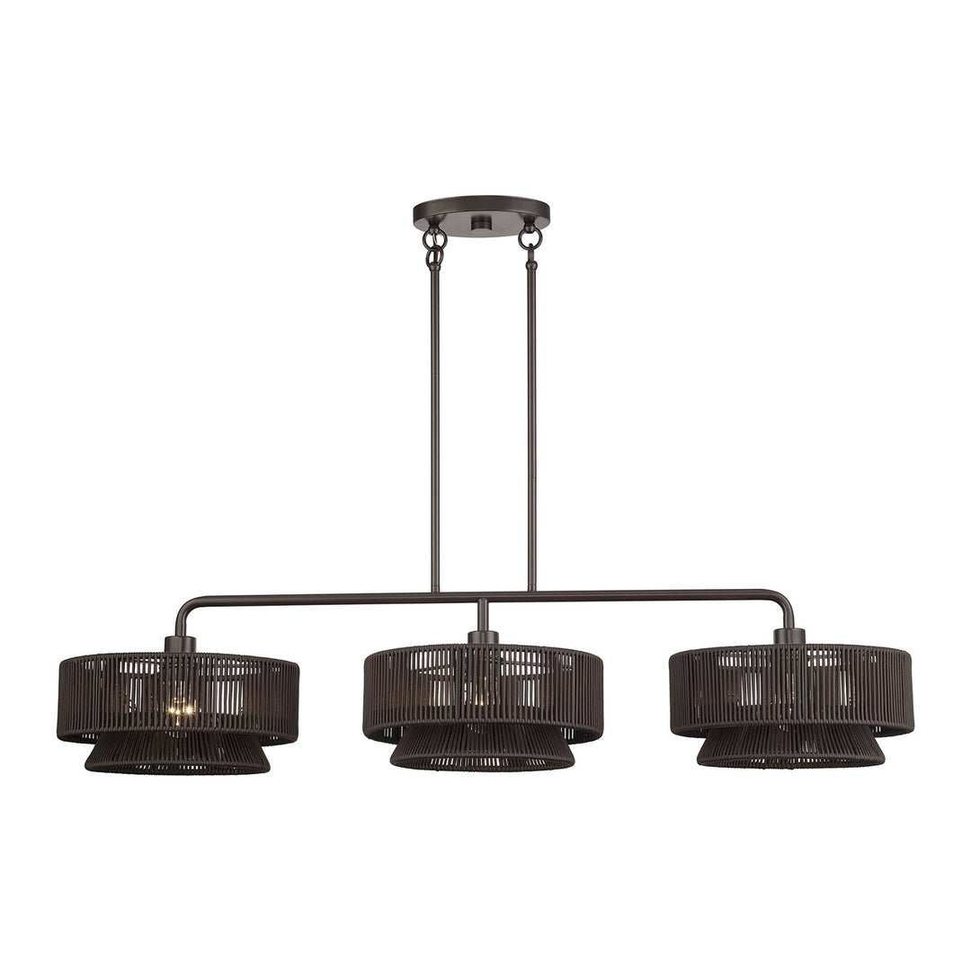 3 Light English Bronze Extra Large Linear Chandelier