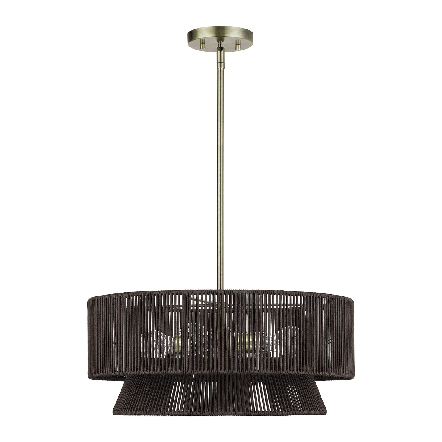 4 Light Antique Brass Pendant Chandelier