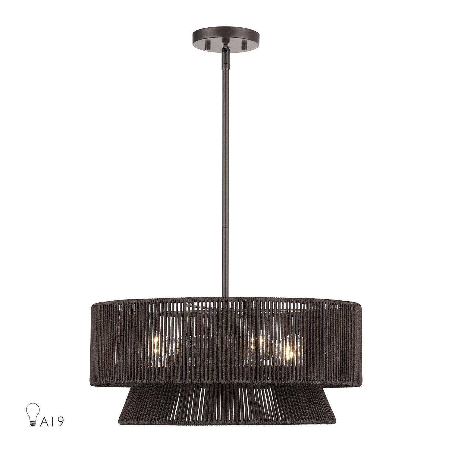 4 Light English Bronze Pendant Chandelier by Livex Lighting