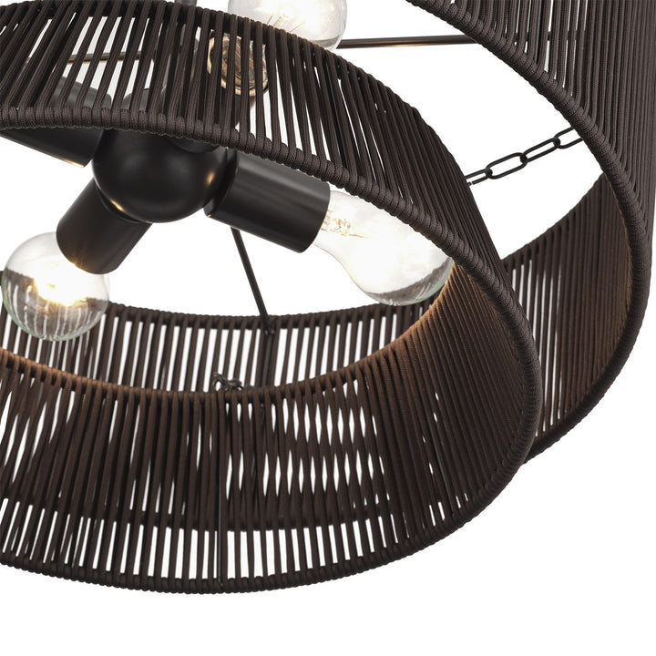4 Light English Bronze Pendant Chandelier