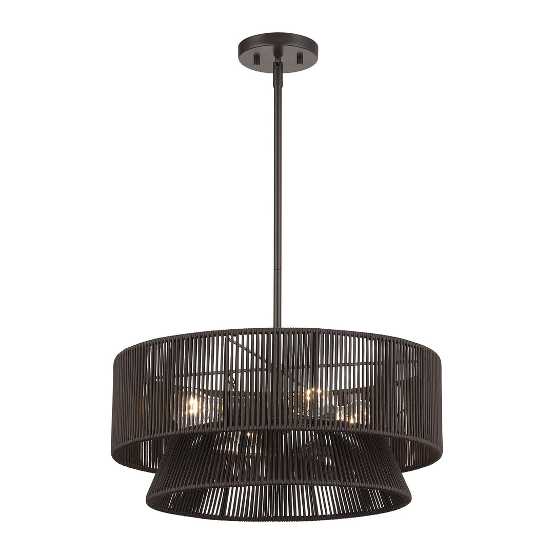 4 Light English Bronze Pendant Chandelier