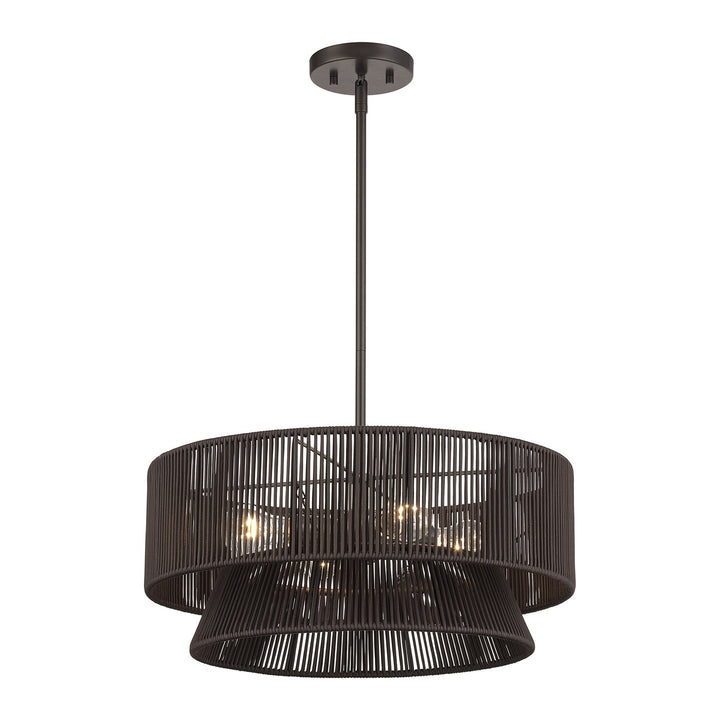 4 Light English Bronze Pendant Chandelier