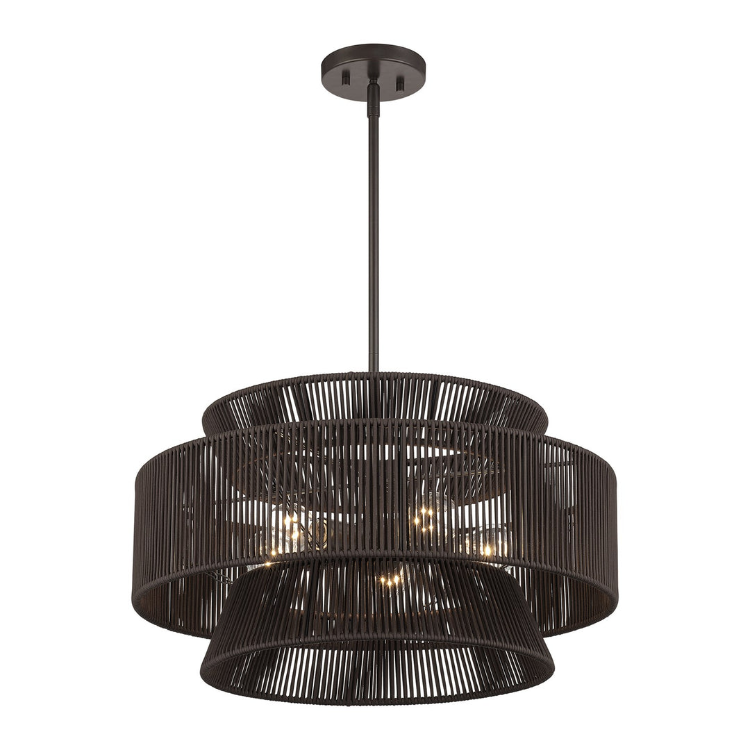 5 Light English Bronze Pendant Chandelier