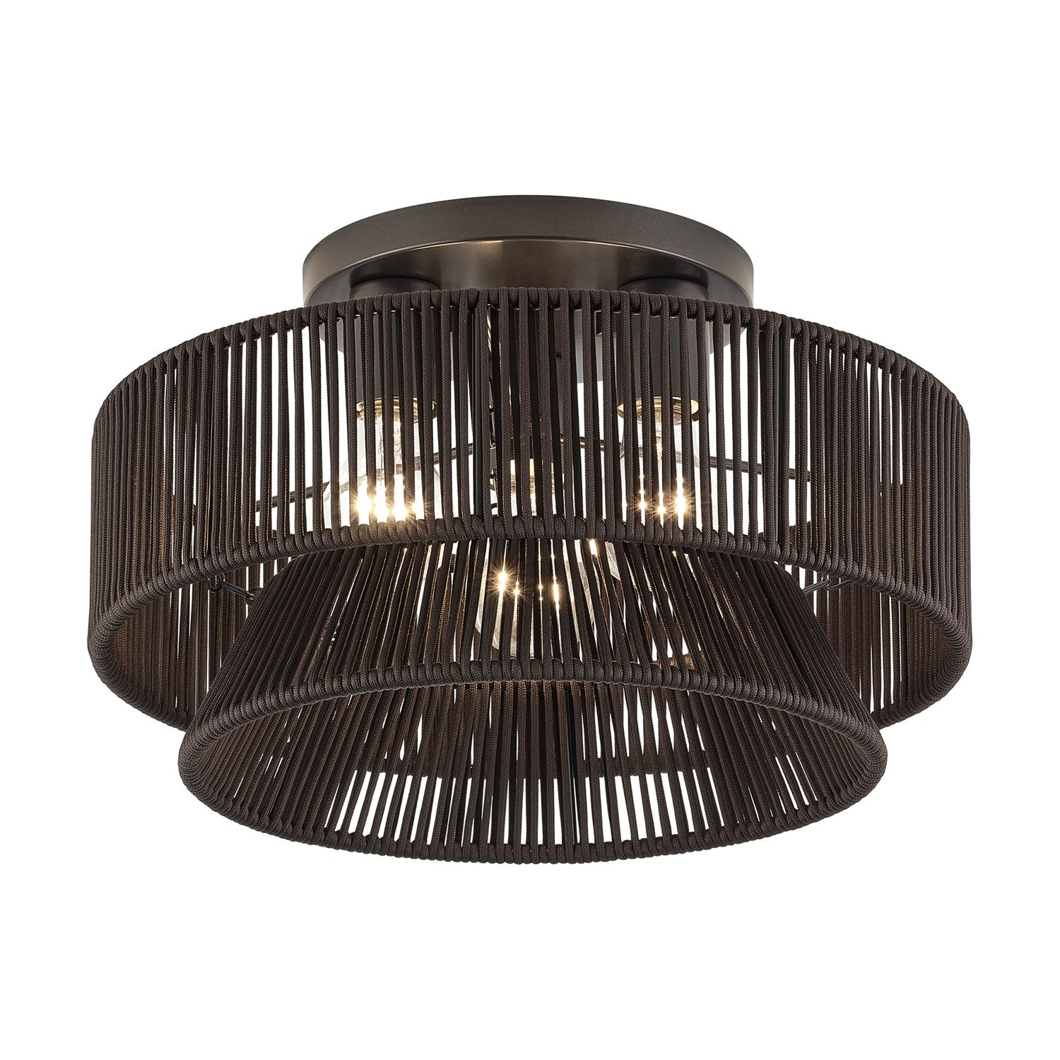 3 Light English Bronze Large Semi-Flush