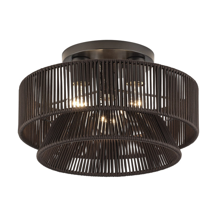 3 Light English Bronze Large Semi-Flush
