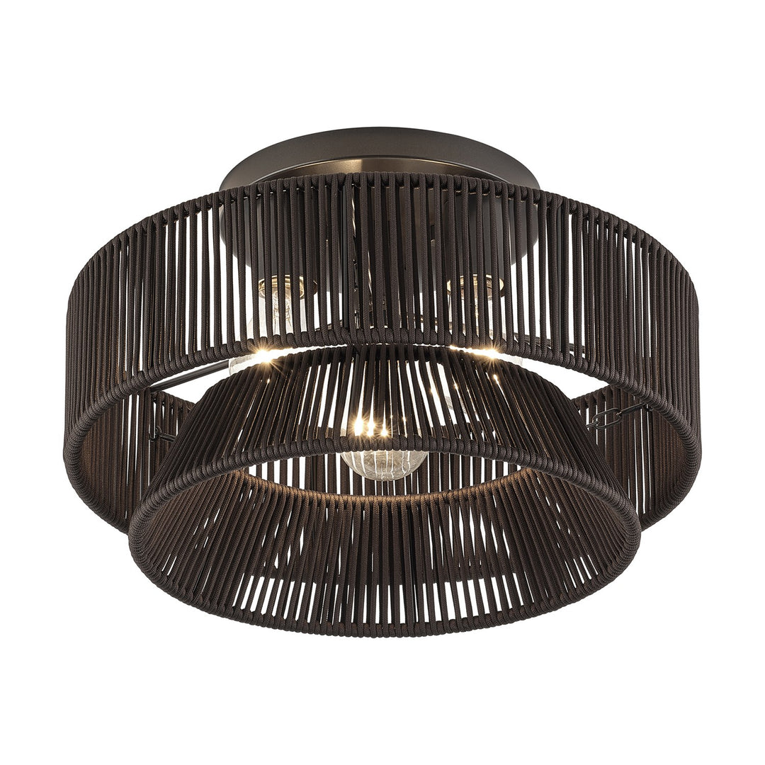 3 Light English Bronze Large Semi-Flush