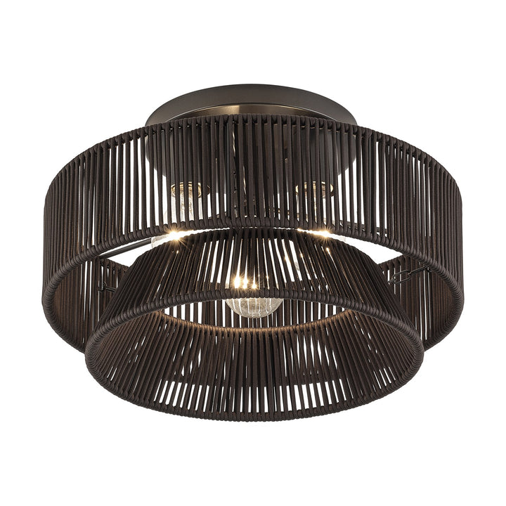 3 Light English Bronze Large Semi-Flush