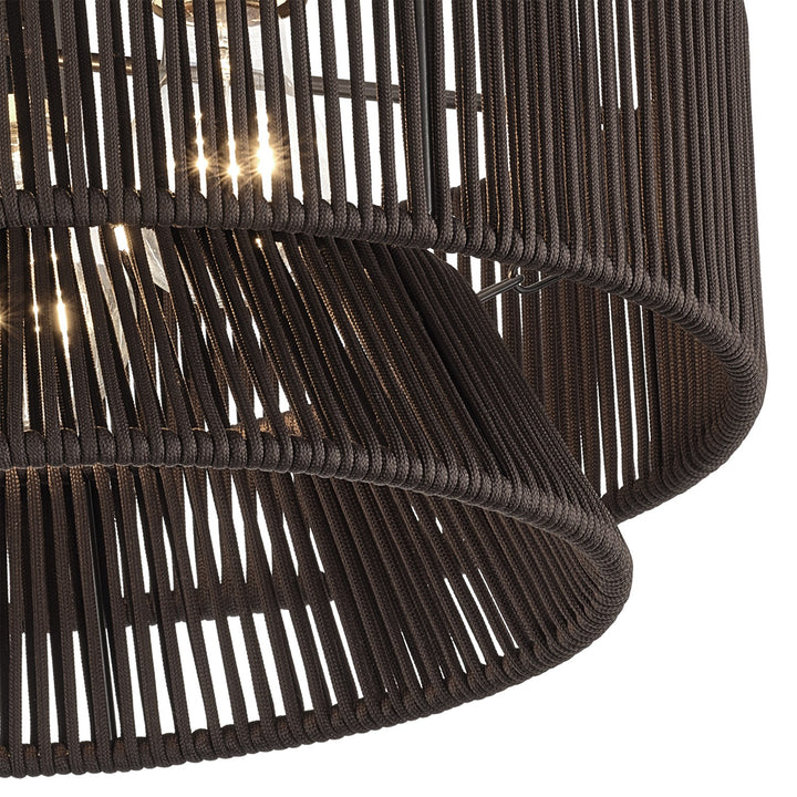 3 Light English Bronze Large Semi-Flush