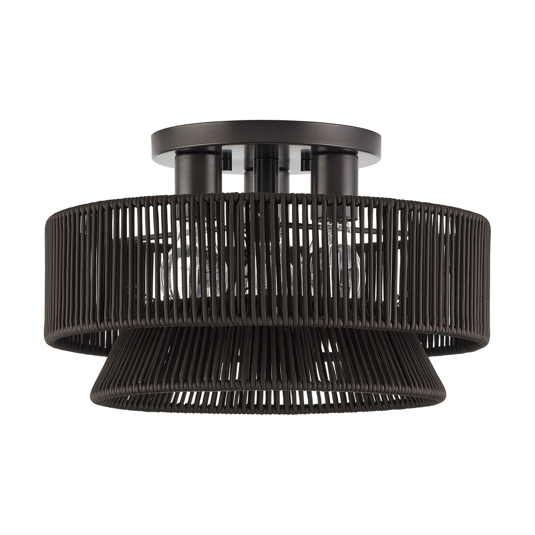 3 Light English Bronze Large Semi-Flush