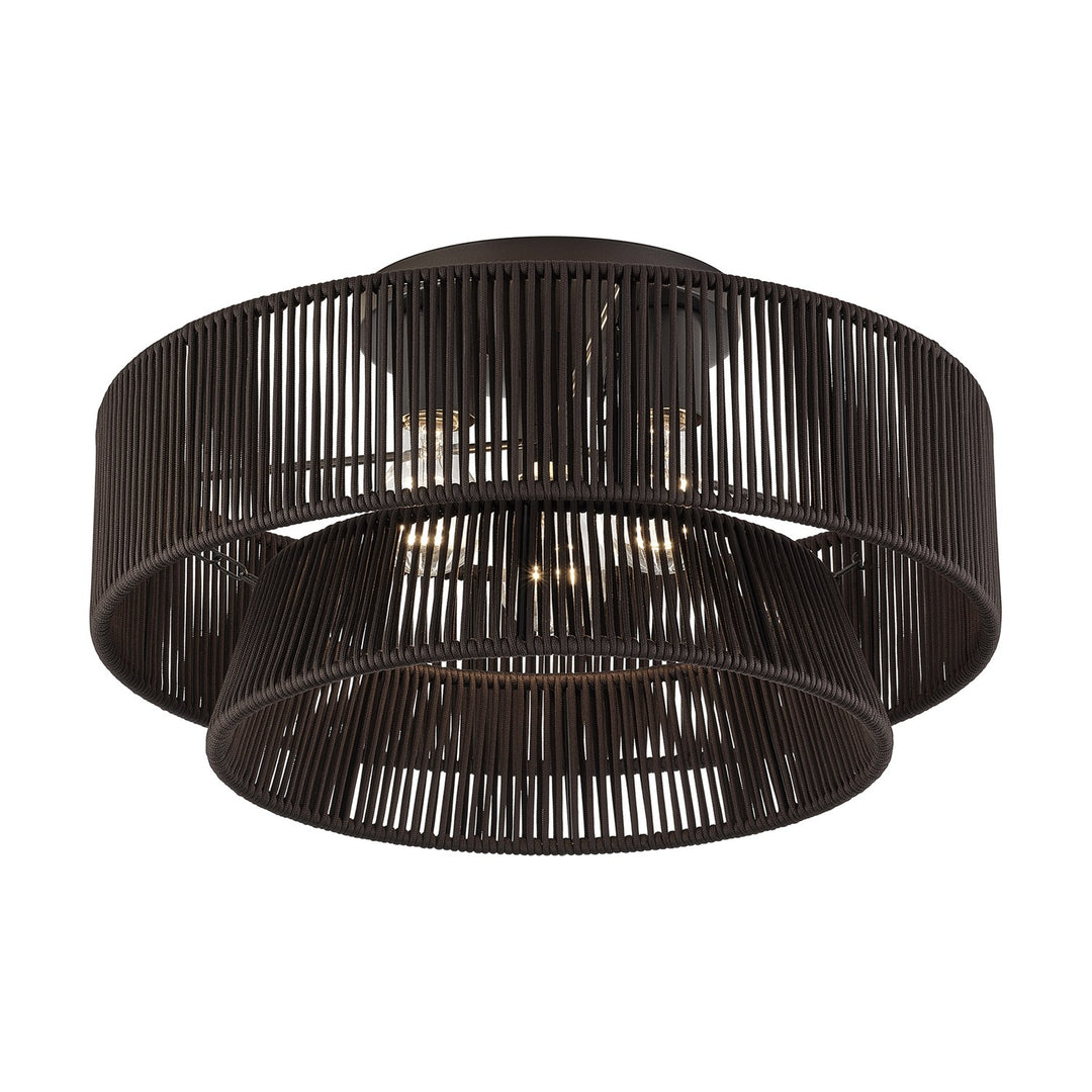 3 Light English Bronze Large Semi-Flush