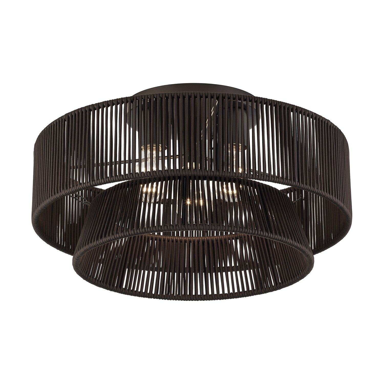 3 Light English Bronze Large Semi-Flush