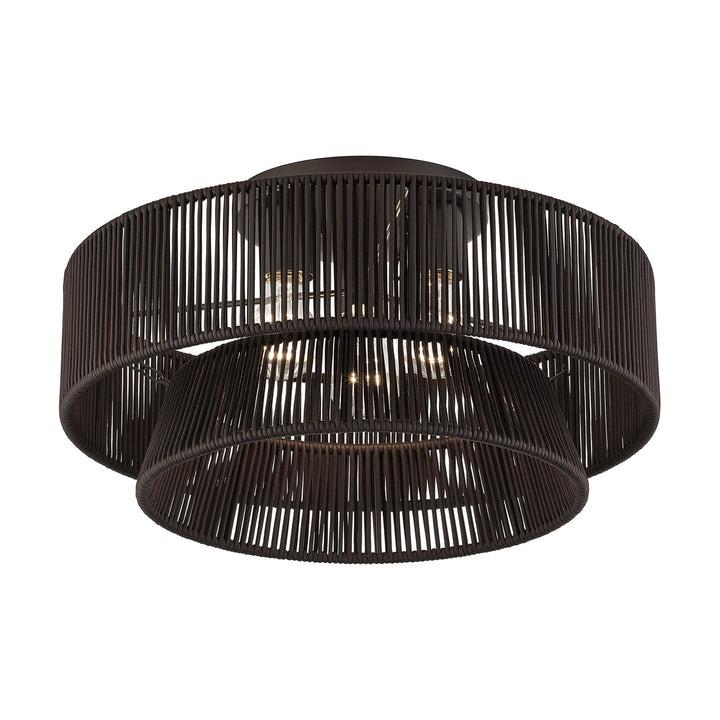3 Light English Bronze Large Semi-Flush