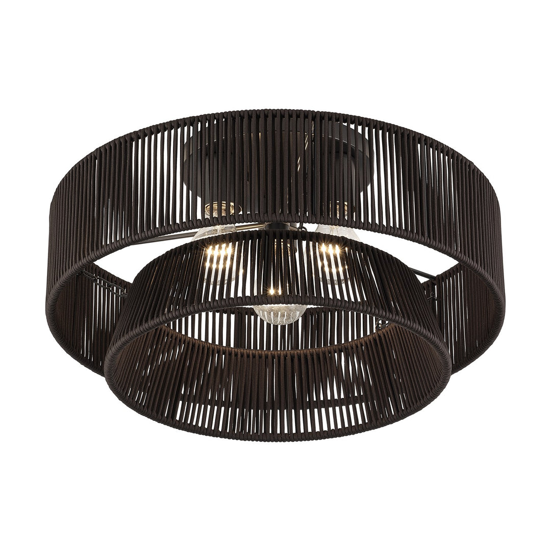 3 Light English Bronze Large Semi-Flush