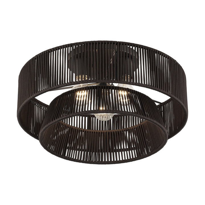 3 Light English Bronze Large Semi-Flush