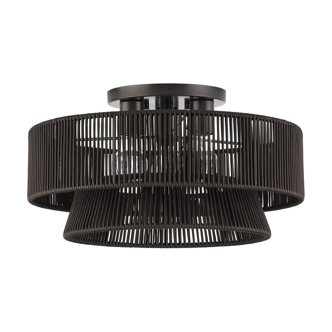 3 Light English Bronze Large Semi-Flush