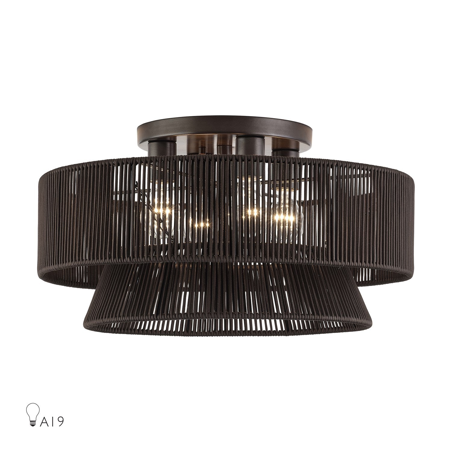 4 Light English Bronze Extra Large Semi-Flush by Livex Lighting