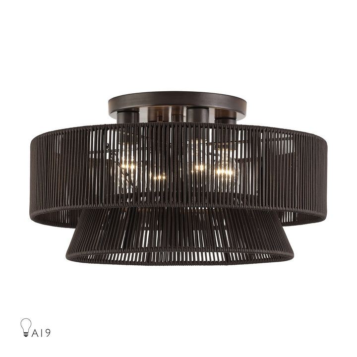 4 Light English Bronze Extra Large Semi-Flush by Livex Lighting