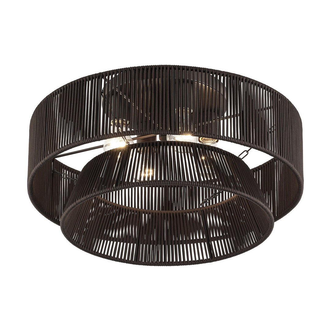 4 Light English Bronze Extra Large Semi-Flush