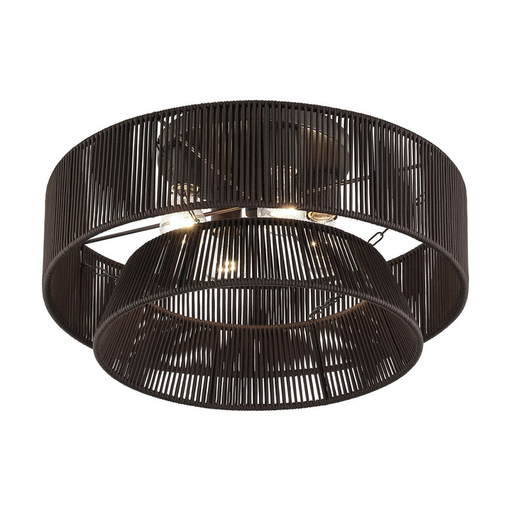 4 Light English Bronze Extra Large Semi-Flush