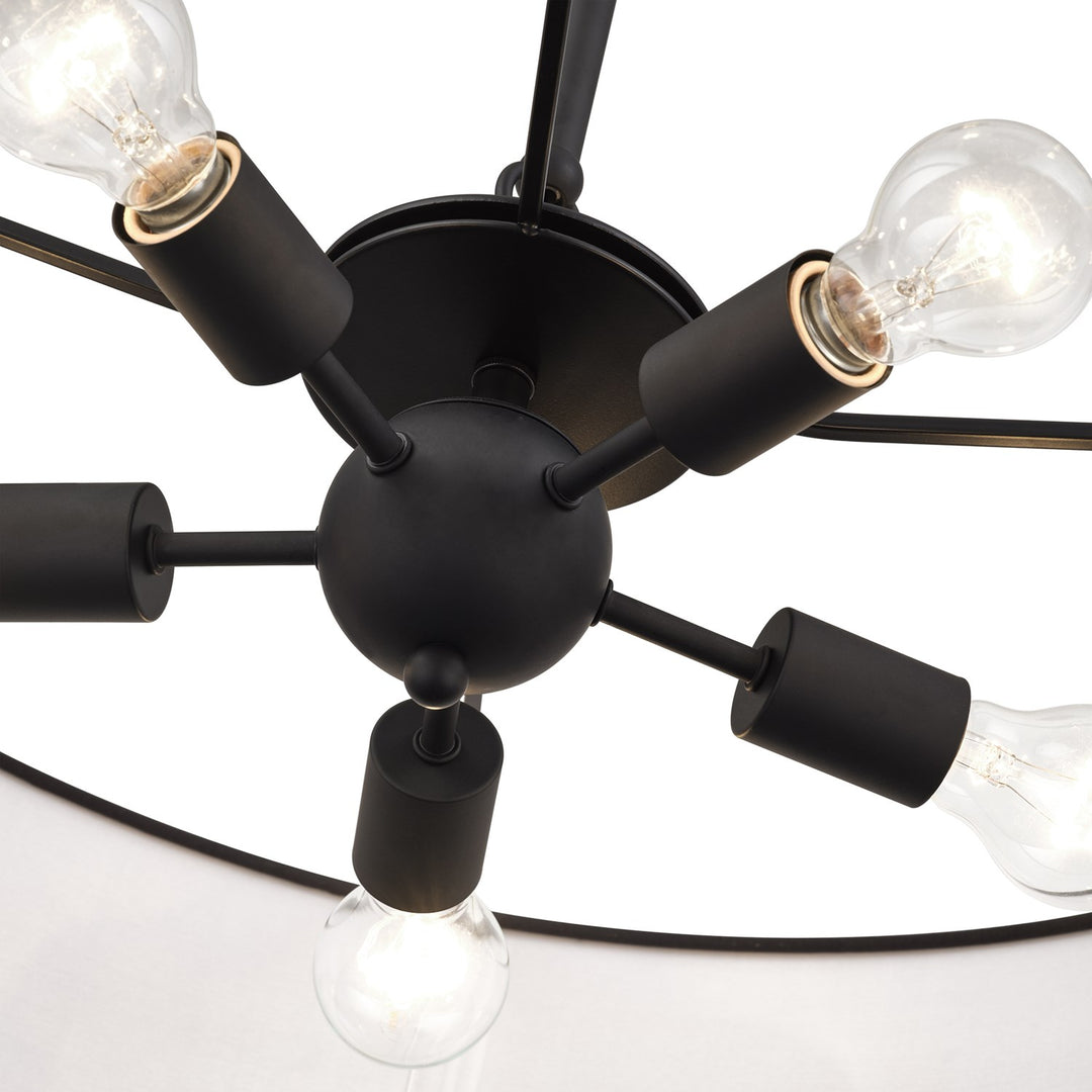 5 Light Black Medium Pendant Chandelier