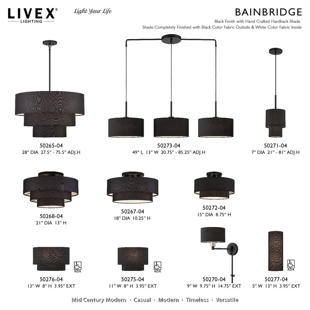5 Light Black Medium Pendant Chandelier