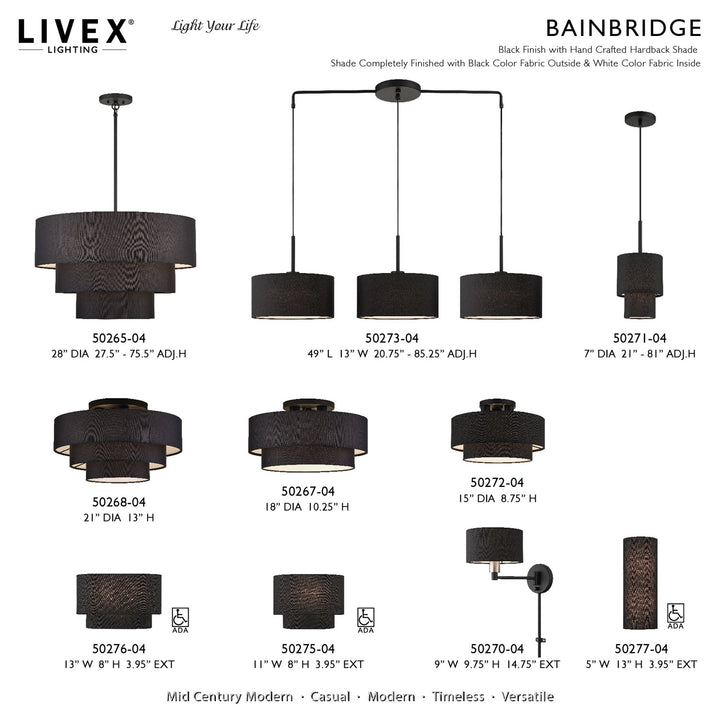 5 Light Black Medium Pendant Chandelier