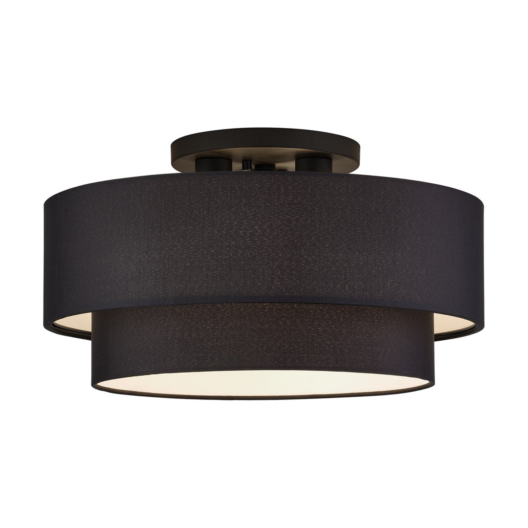 3 Light Black Large Semi-Flush by Livex Lighting