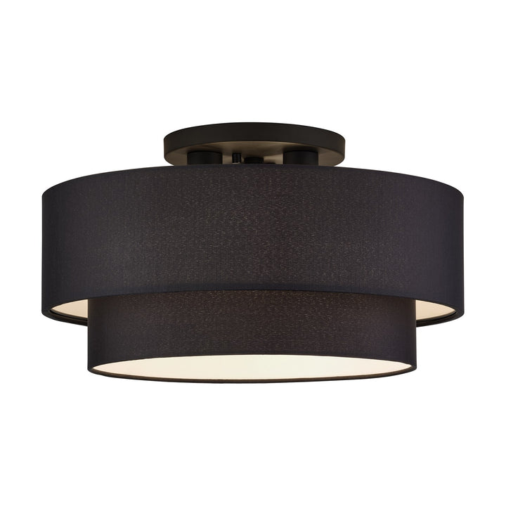 3 Light Black Large Semi-Flush by Livex Lighting