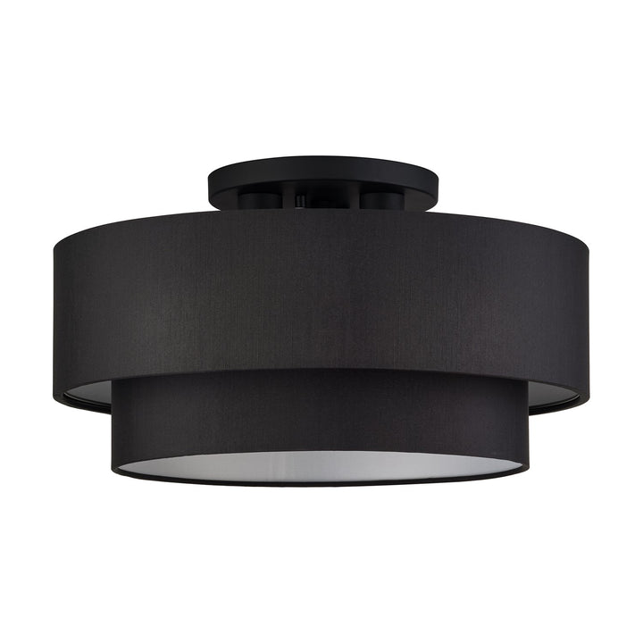 3 Light Black Large Semi-Flush