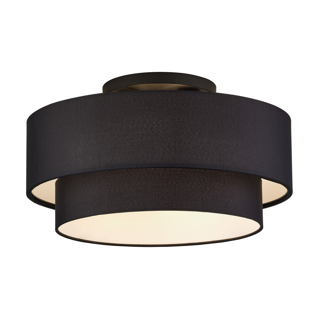 3 Light Black Large Semi-Flush