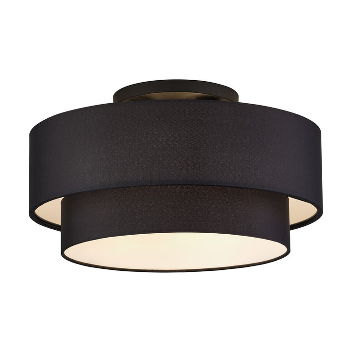 3 Light Black Large Semi-Flush