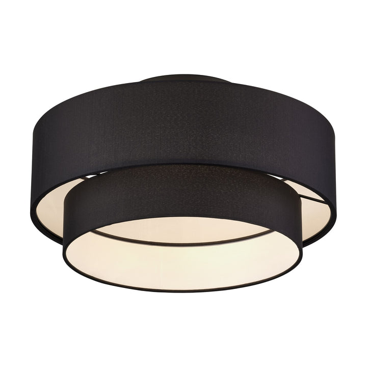 3 Light Black Large Semi-Flush