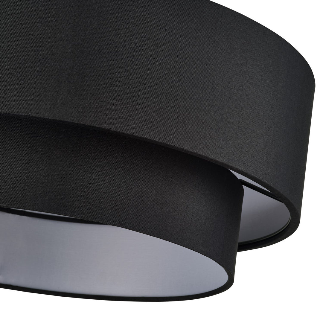 3 Light Black Large Semi-Flush