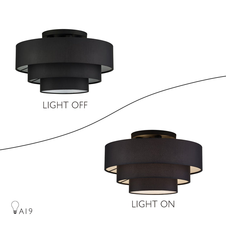 4 Light Black Extra Large Semi-Flush