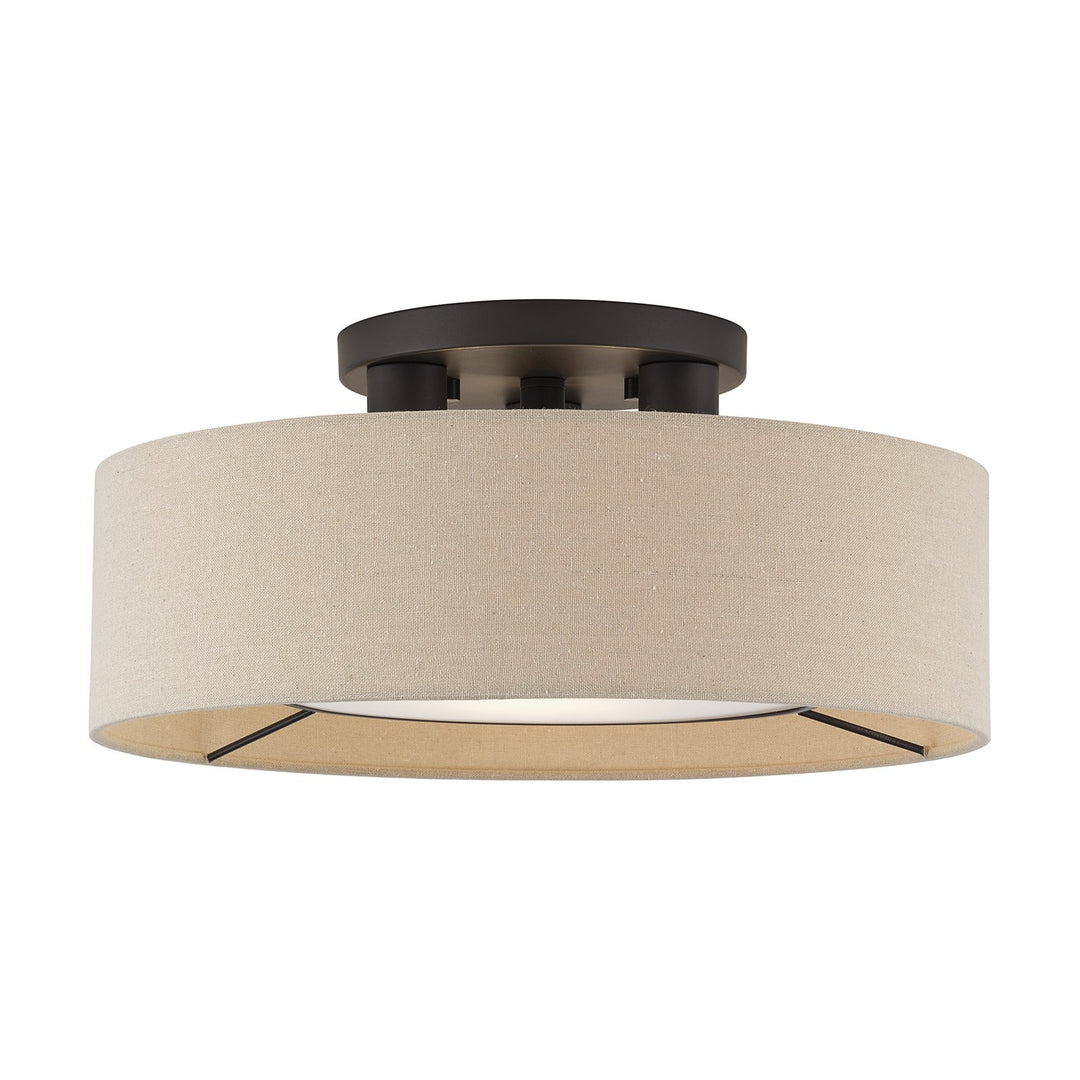 3 Light Bronze Large Semi-Flush by Livex Lighting