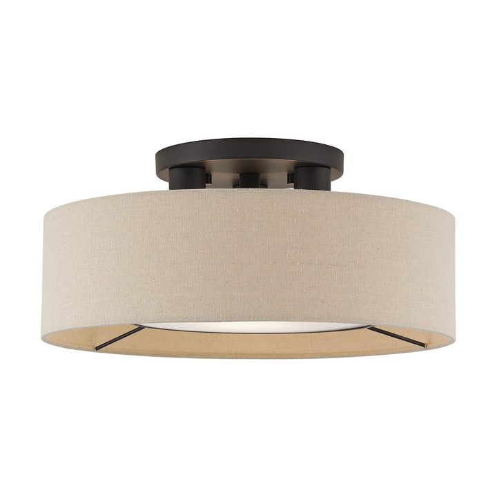 3 Light Bronze Large Semi-Flush by Livex Lighting