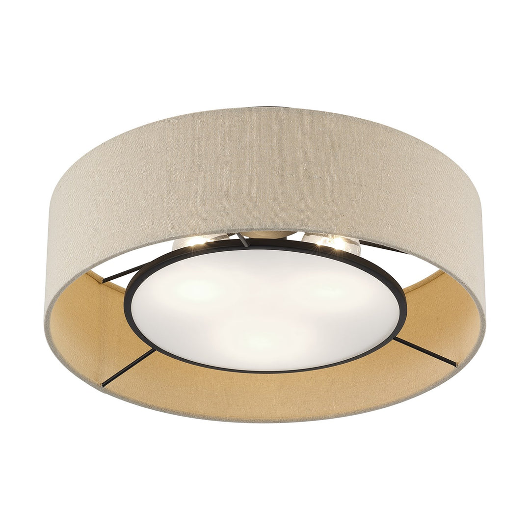 3 Light Bronze Large Semi-Flush