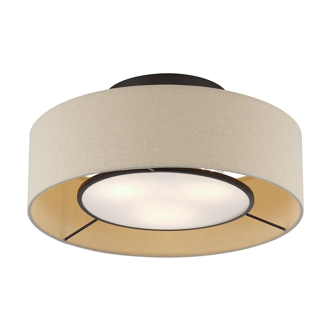 3 Light Bronze Large Semi-Flush