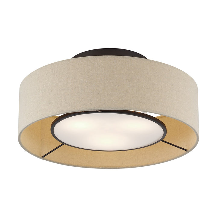 3 Light Bronze Large Semi-Flush