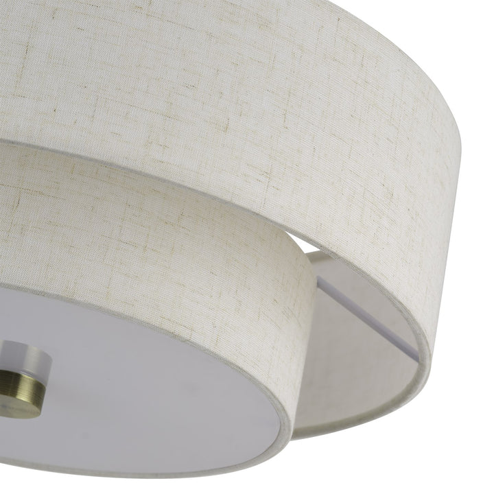 2 Light Antique Brass Medium Semi-Flush