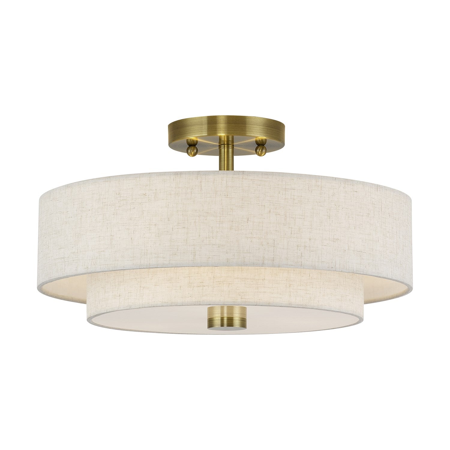 3 Light Antique Brass Large Semi-Flush by Livex Lighting