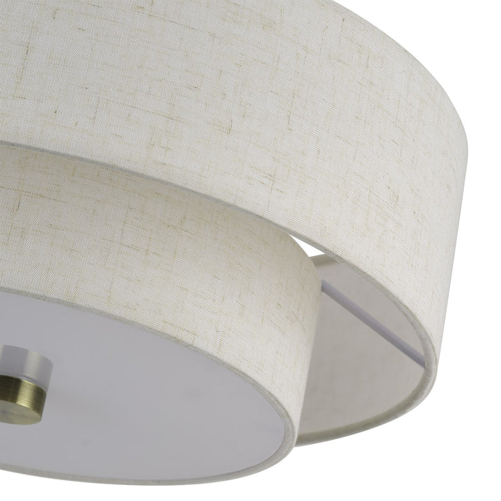 3 Light Antique Brass Large Semi-Flush