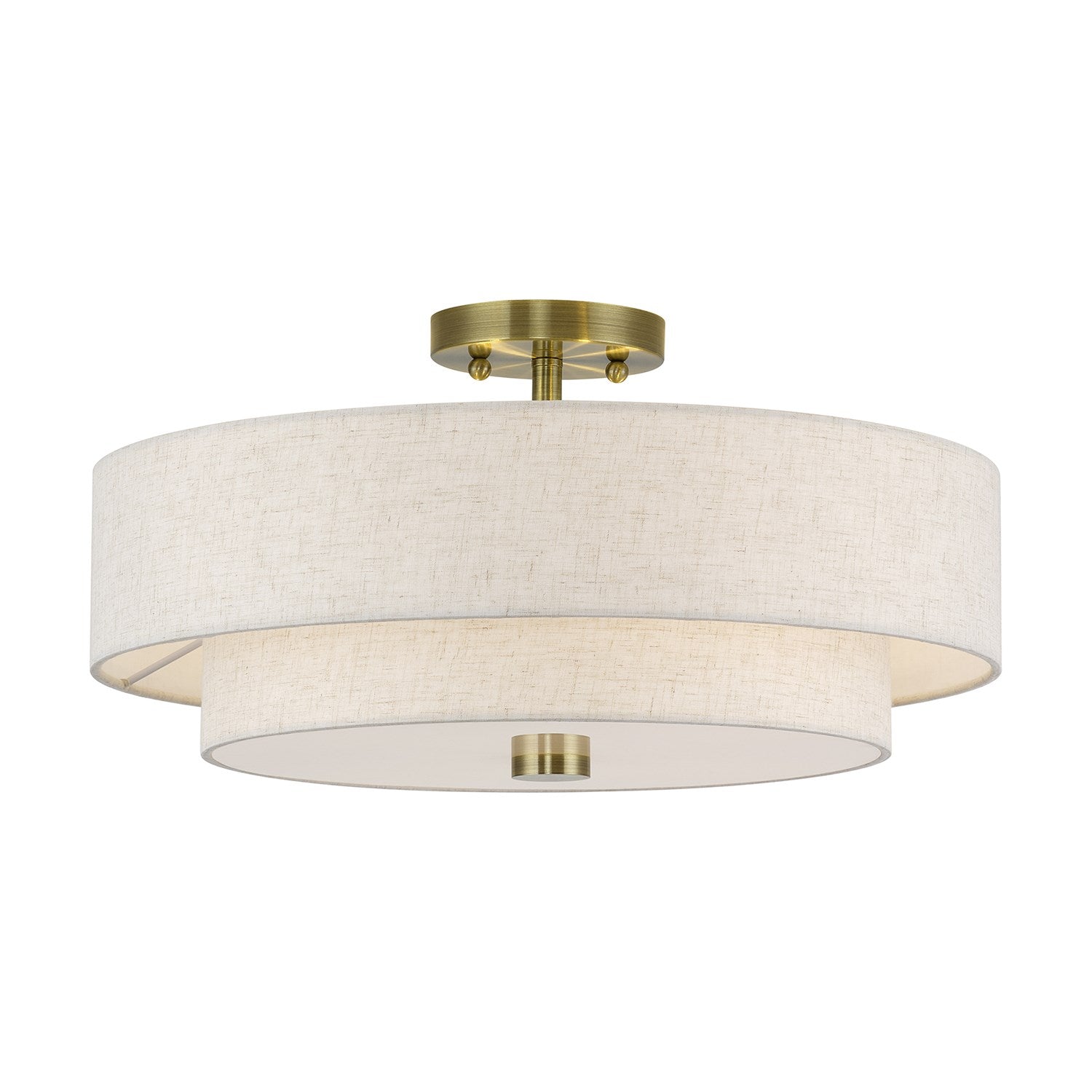 4 Light Antique Brass Large Semi-Flush by Livex Lighting