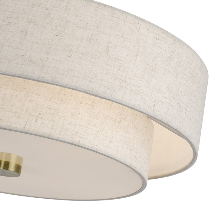 4 Light Antique Brass Large Semi-Flush