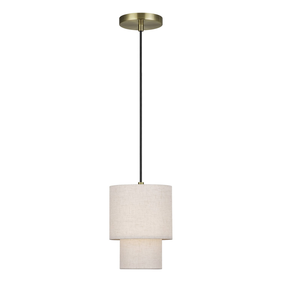 1 Light Antique Brass Mini Pendant by Livex Lighting
