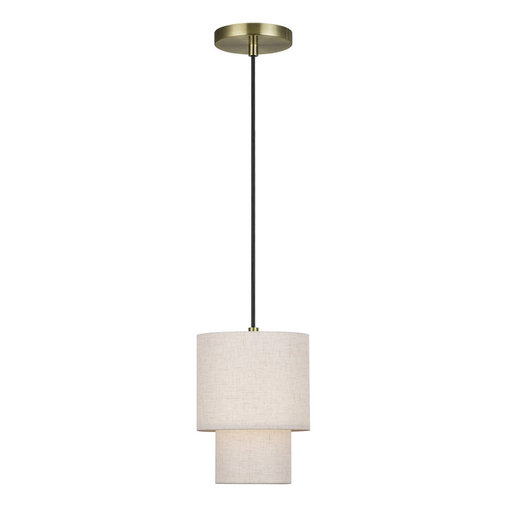 1 Light Antique Brass Mini Pendant by Livex Lighting