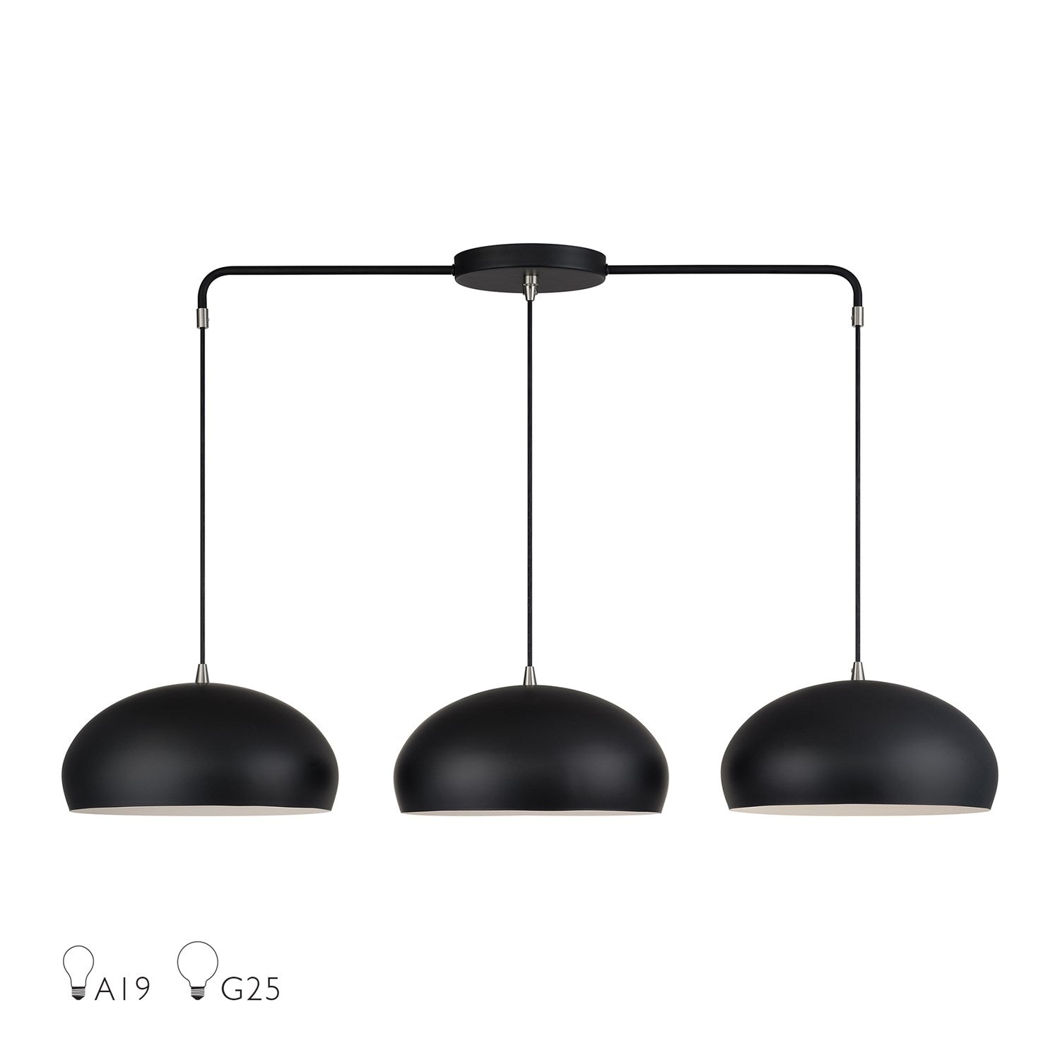 3 Light Black Extra Large Linear Chandelier by Livex Lighting