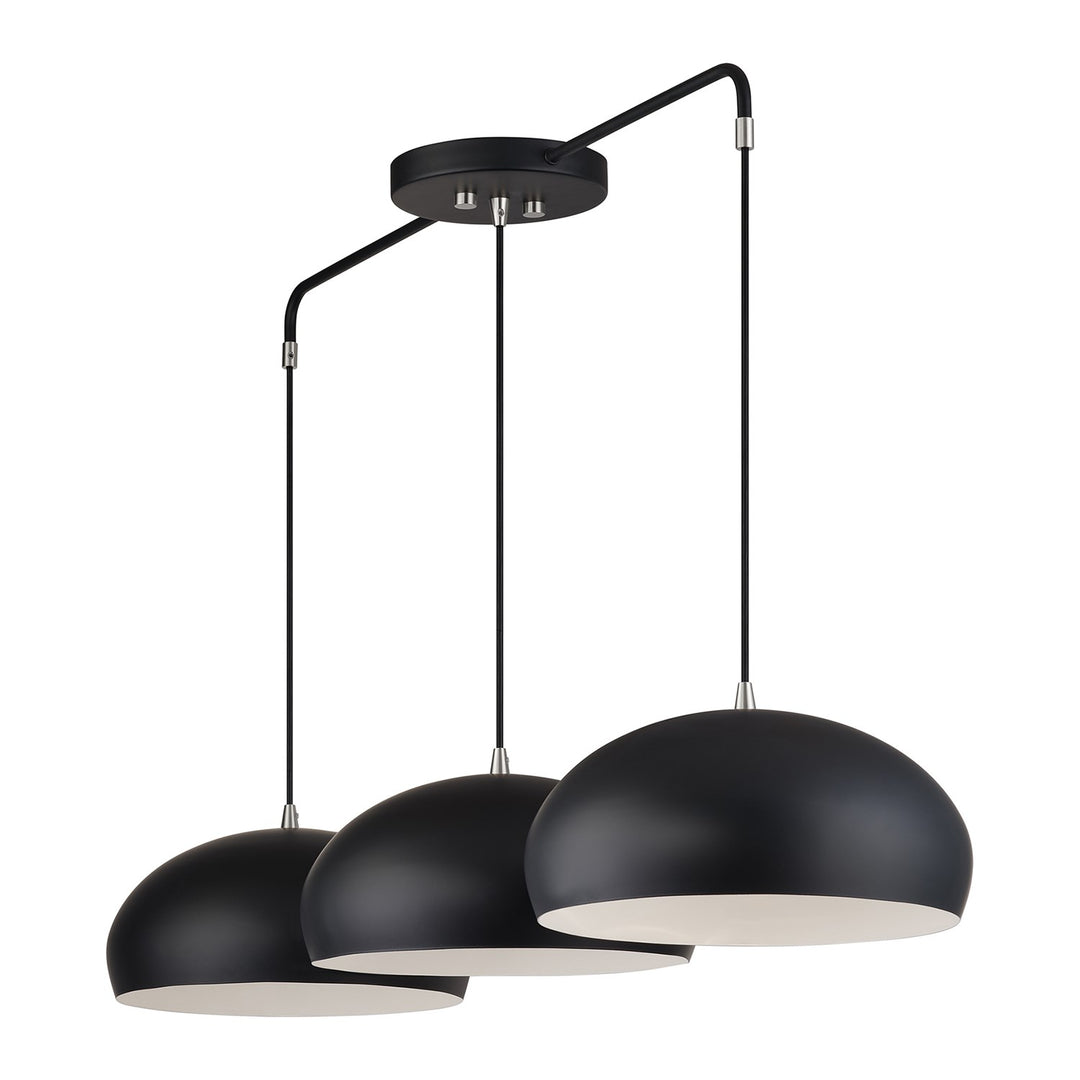 3 Light Black Extra Large Linear Chandelier