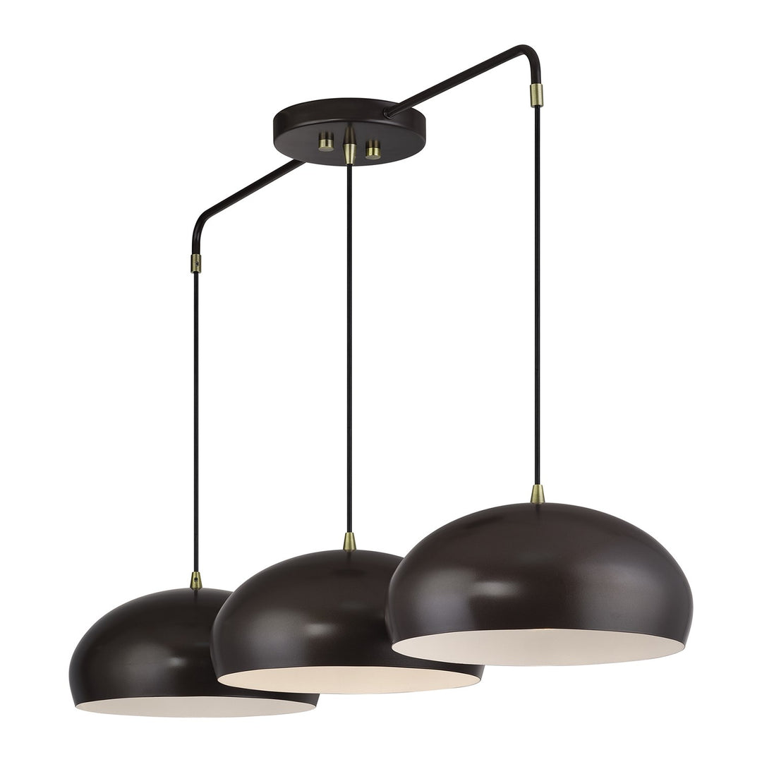 3 Light English Bronze Extra Large Linear Chandelier